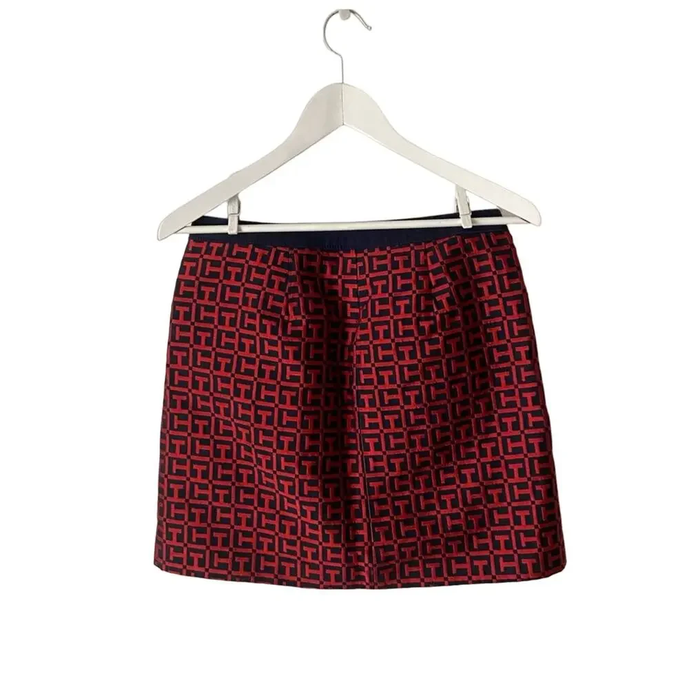 Tommy Hilfiger Blue And Red Logo Mini Skirt Size 2